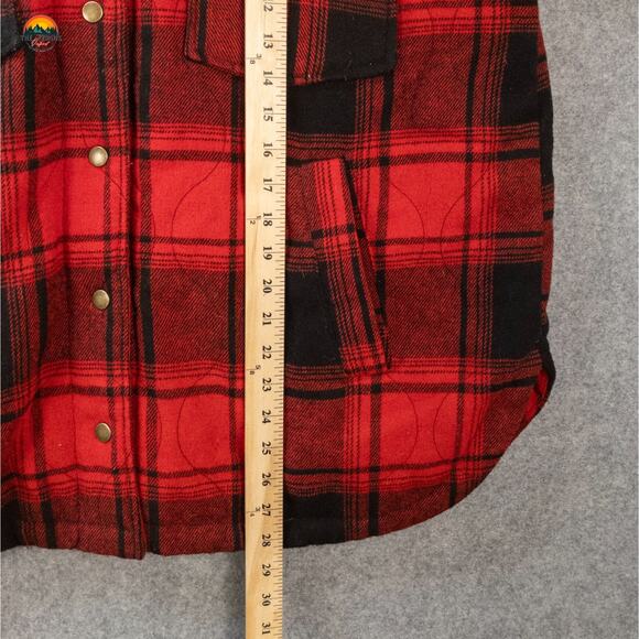 Maurices Button-Up Jacket Red Black Plaid Fleece Lined Shacket Plus Women's 2XL - Picture 6 of 10